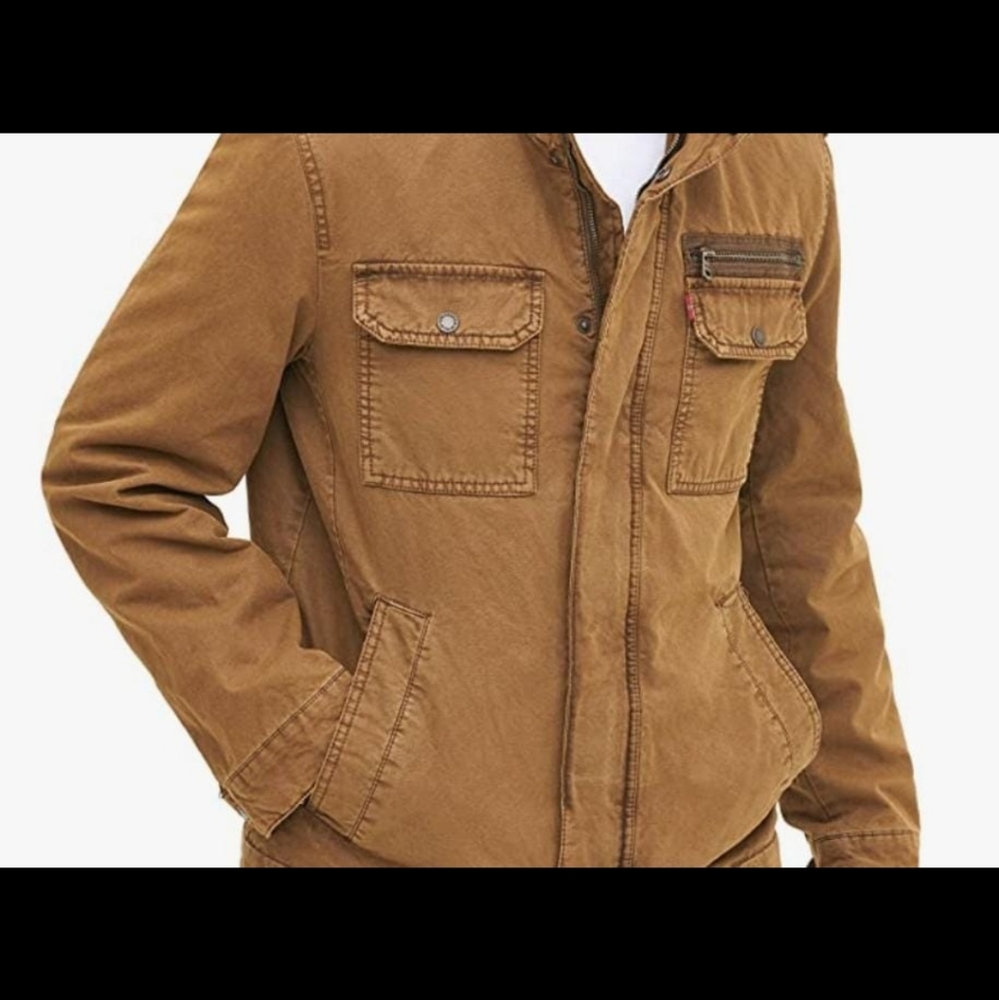 Levi's Men's Washed Cotton Two Pocket Military Jacket (Standard and Big & Tall)